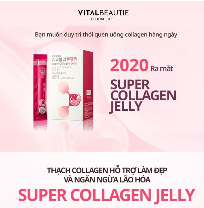 Thạch collagen Vital Beautie Super Collagen Jelly vị nho xanh