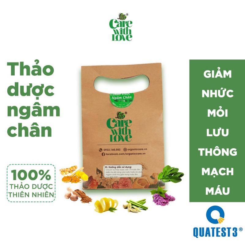 Thảo dược ngâm chân Care With Love: Giảm phù chân, Đau nhức mỏi - Set 5 gói