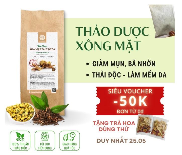 Thảo mộc xông mặt sau sinh Thông Cát