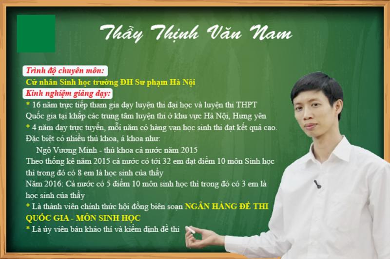 Thầy giáo Thịnh Nam – Sinh học