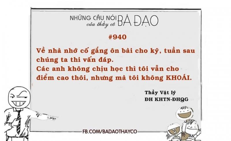 Câu nói bá đạo của thầy cô