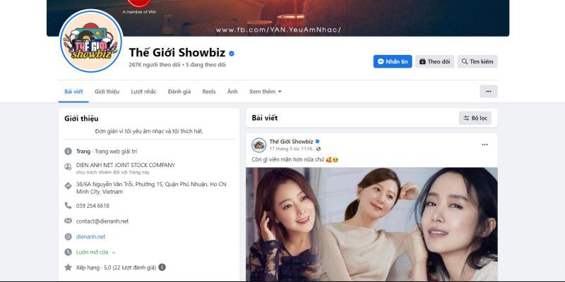 Thế Giới Showbiz là chuyên trang dành riêng cho các tin tức giải trí