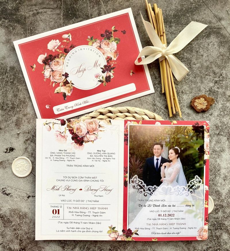 Thiệp cưới Xanh - Xanh Wedding Invitation