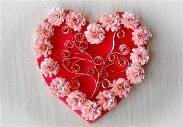 Thiệp Valentine giấy xoắn hình trái tim