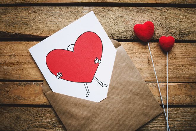Thiệp Valentine trái tim cổ điển
