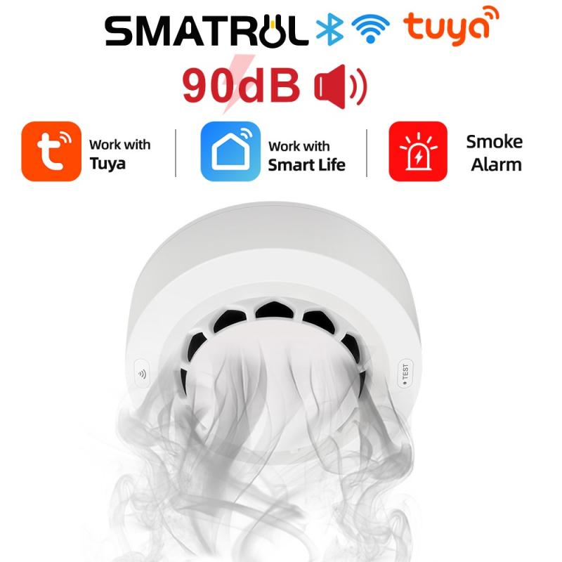 Thiết bị báo cháy đầu báo khói không dây thông minh SMATRUL wifi 90db