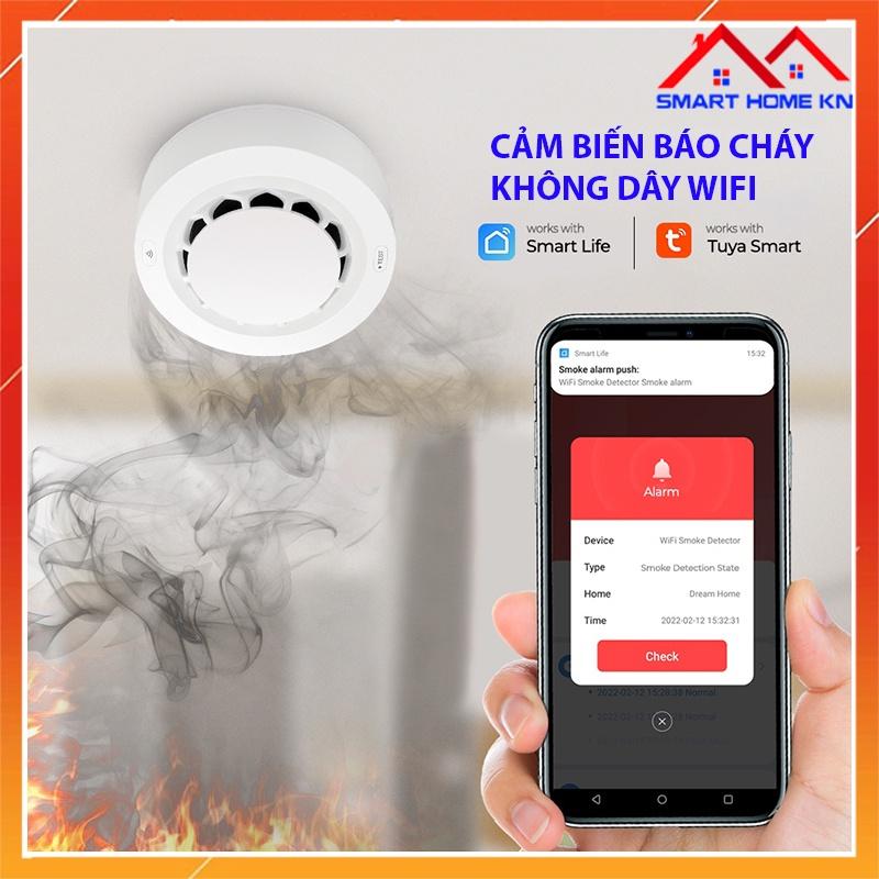 Thiết bị báo cháy đầu báo khói không dây thông minh wifi hoạt động độc lập cho gia đình