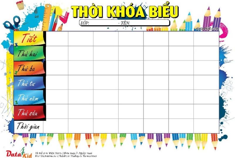 Thiết lập thời khóa biểu cụ thể