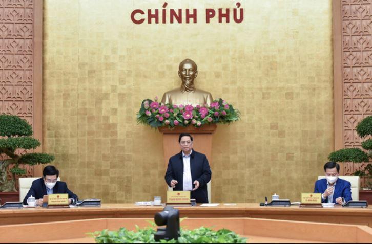 Thủ tướng Phạm Minh Chính chủ trì phiên họp Chính phủ thường kỳ tháng 11-2021 - Ảnh: báo Tuổi trẻ