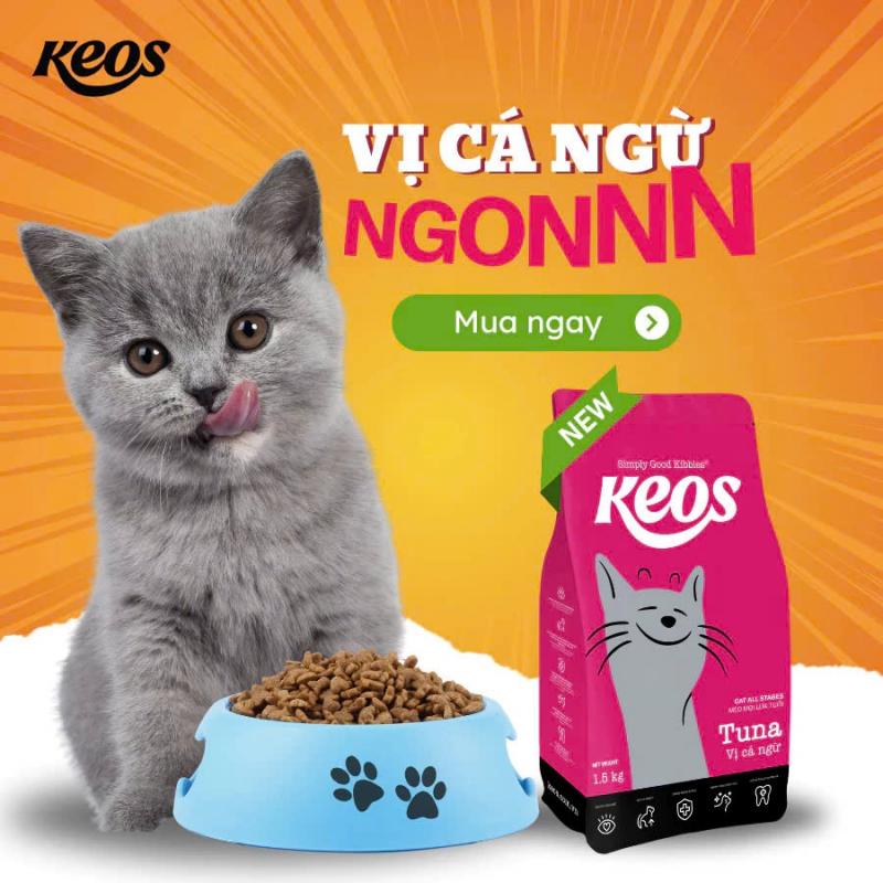 Thức ăn hạt cho mèo Keos