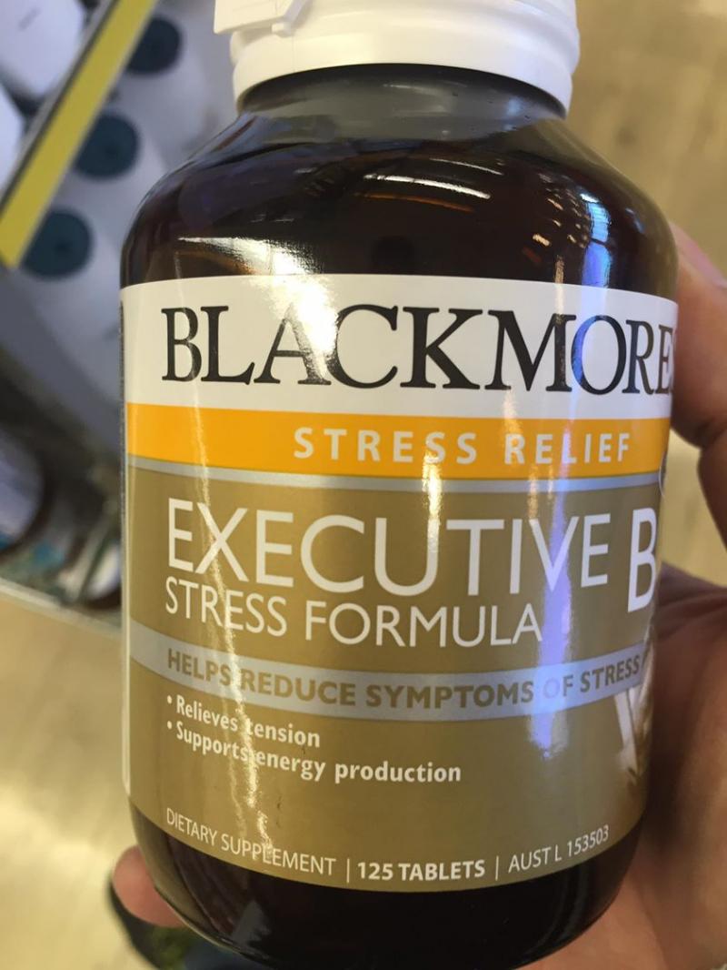 Viên giảm stress Blackmores Executive B Stress Formula cung cấp các dưỡng chất cho hệ thần kinh, cần thiết cho người làm việc bận rộn, áp lực