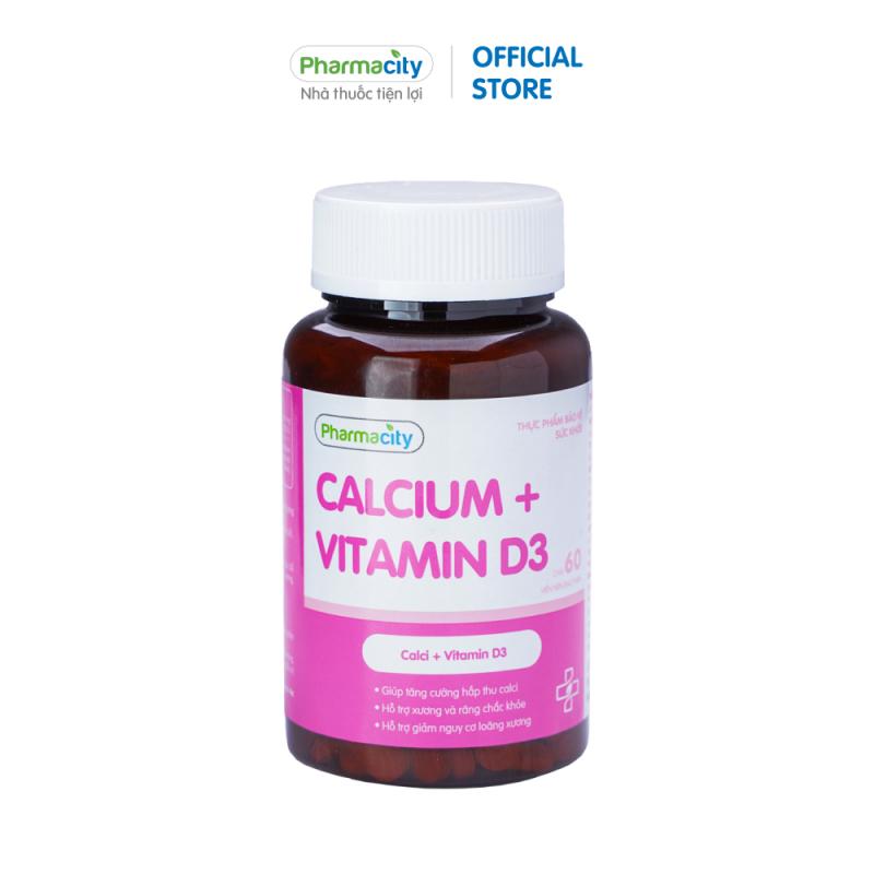 Thực phẩm Pharmacity bổ sung Calcium + Vitamin D3 (Chai 60 viên)