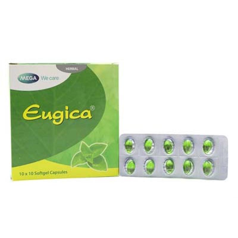 Thuốc Eugica xanh trị ho đờm, cảm cúm, sổ mũi (Hộp 10 Vỉ X 10 Viên)