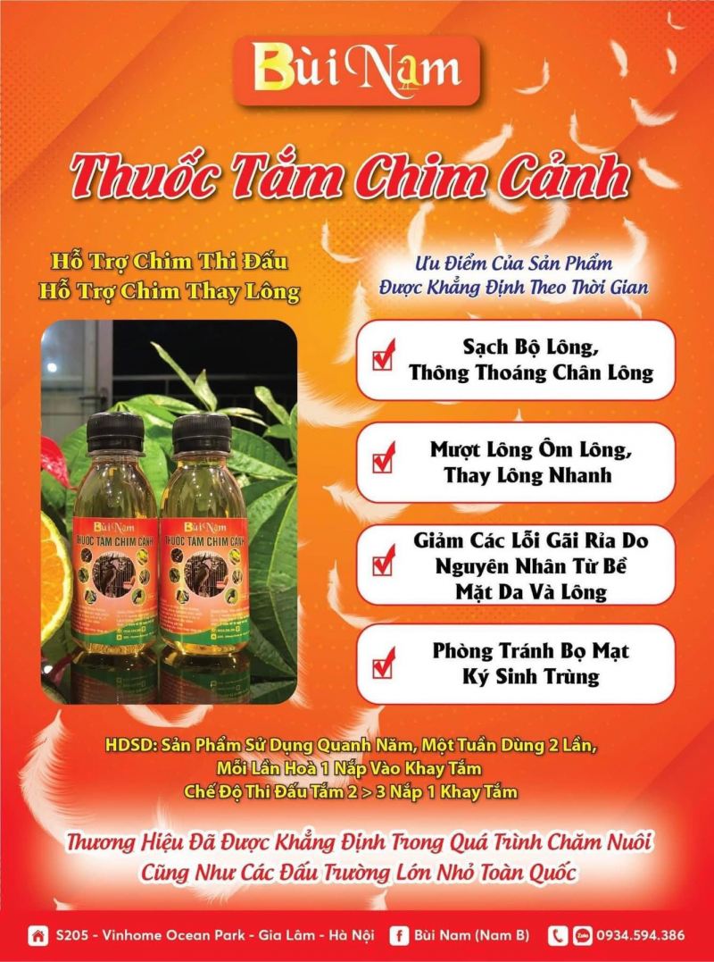 Thuốc Tắm Chim Cảnh Bùi Nam