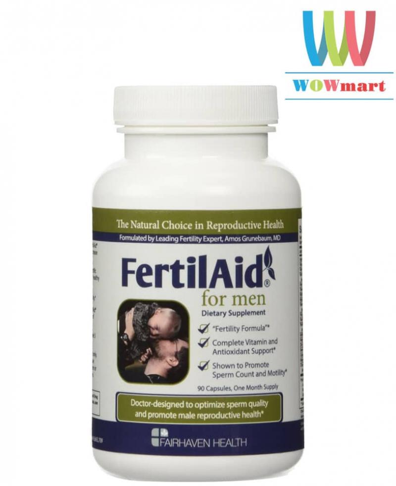 Viên uống tăng chất lượng tinh trùng FairHaven Health FertilAid for Men 90 viên