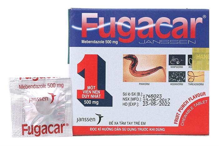 Viên uống tẩy giun Fugacar 500mg - Vị trái cây