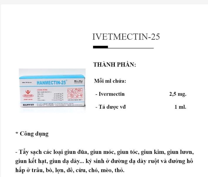 Thuốc tẩy giun Hanmectin-25