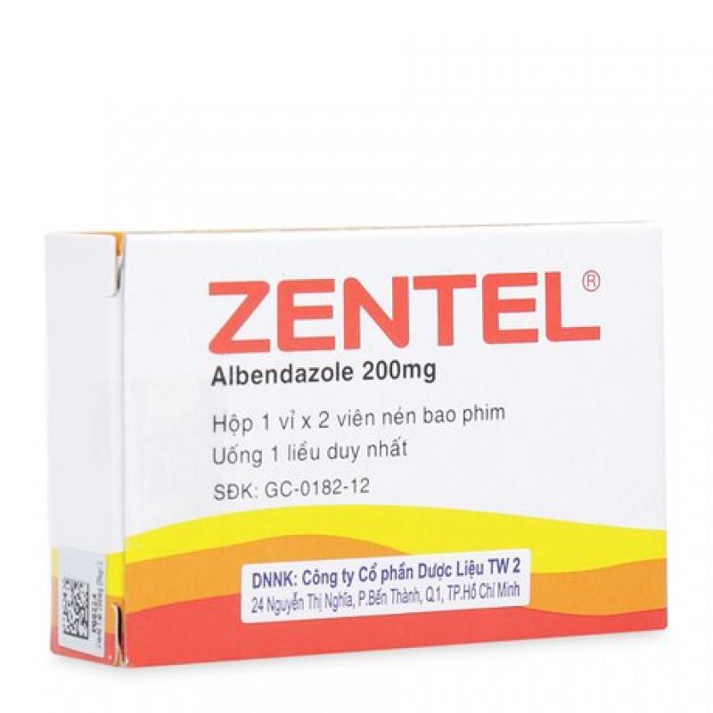 Viên uống tẩy giun sán Zentel 200mg (2 viên/hộp)