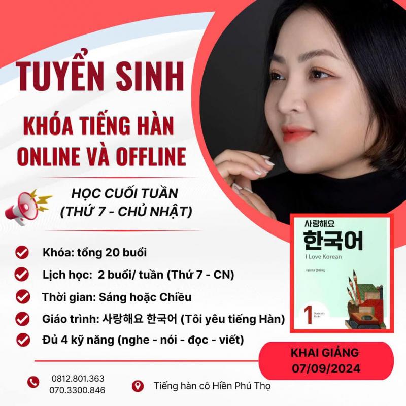 Tiếng Hàn cô Hiền Phú Thọ