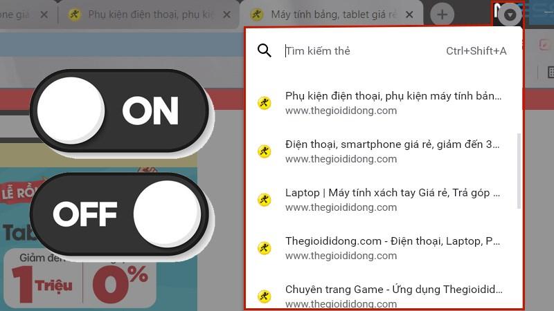 Tìm kiếm tab trong Chrome