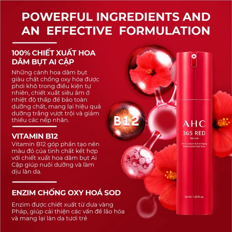 Tinh chất chống lão hoá AHC 365 Red Serum 50ml