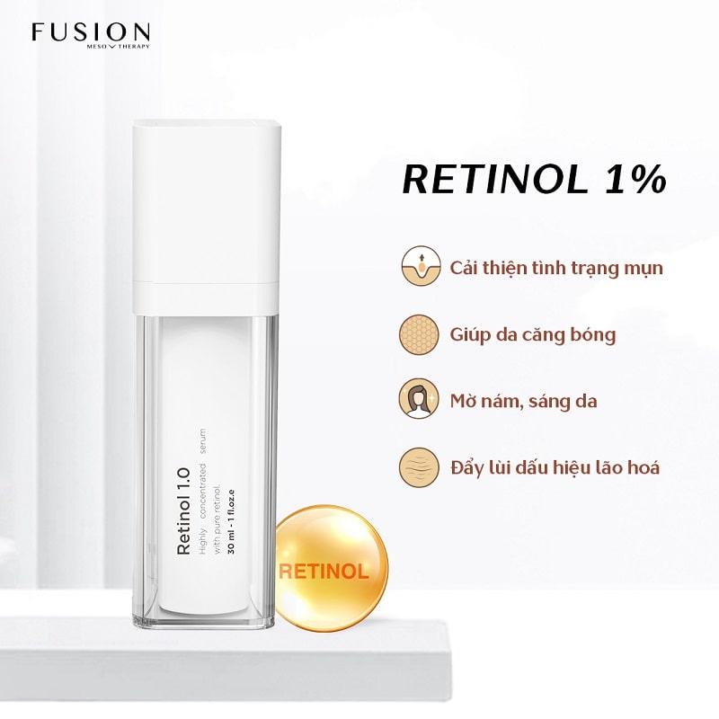 Tinh chất chống lão hóa sáng da ngừa mụn Fusion Retinol 1.0 30ml