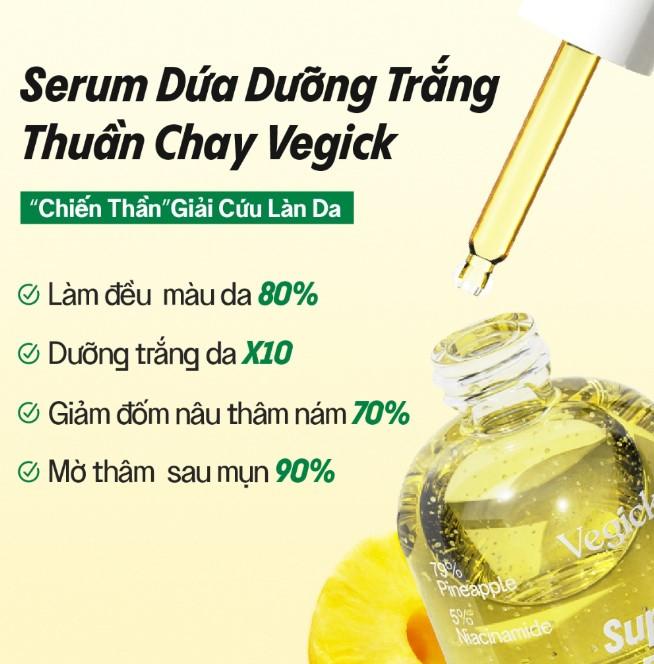 Tinh chất dứa dưỡng trắng da Vegick Super Whitening Serum