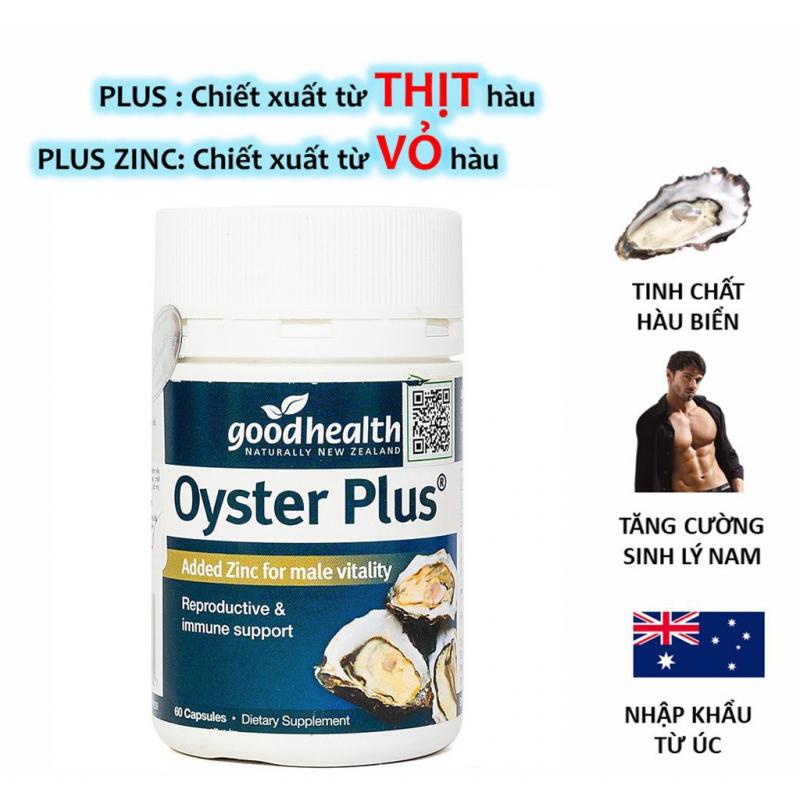 Tinh chất hàu New Zealand Good Health Oyster Plus tăng cường sinh lý nam giới hộp 60v