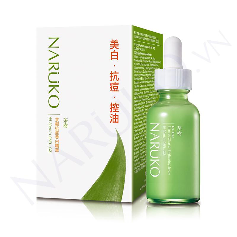 Tinh chất ngăn ngừa mụn, kiểm soát dầu và giảm thâm mụn Naruko Tea Tree Blemish Clear & Brightening Serum 30ml (Bản Đài)