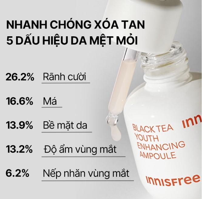 Tinh chất phục hồi da, chống lão hóa Innisfree Black Tea Youth Ampoule