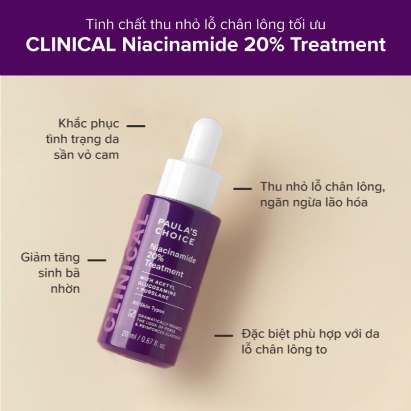 Tinh chất se khít lỗ chân lông tối ưu Paulas Choice Niacinamide 20% Treatment 20ml