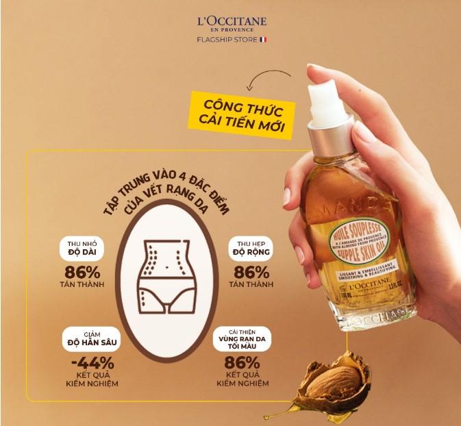 Tinh dầu chống rạn da L’Occiatane Almond Supple Skin Oil