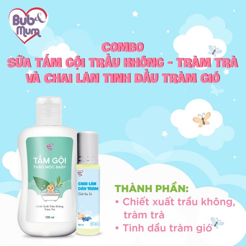 Tinh dầu tràm gió giữ ấm cho bé BuB&MuM dạng chai lăn 10ml