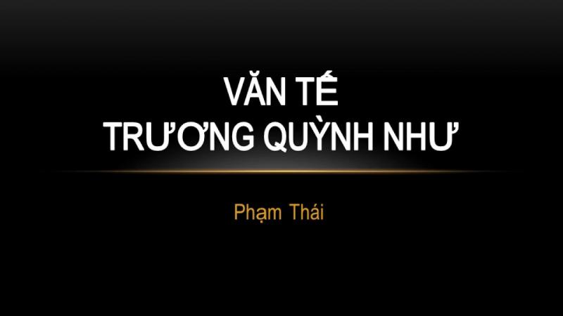 Tình yêu Phạm Thái - Trương Quỳnh Như