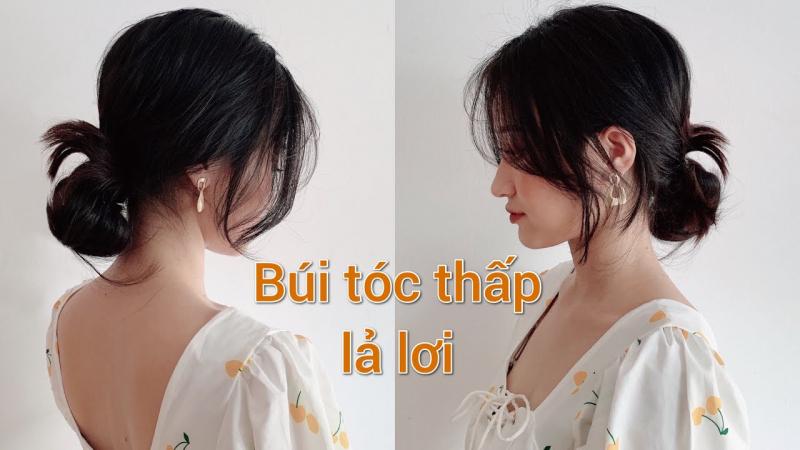 Tóc búi thấp đơn giản