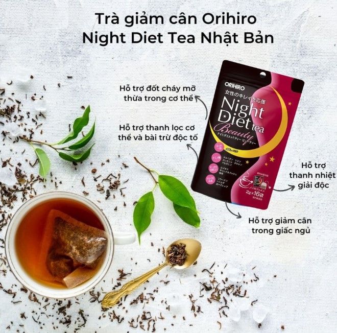 Trà giảm cân Night Diet Tea Beauty Collagen Orihiro