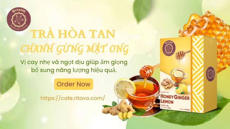 Trà hòa tan chanh gừng mật ong RitaVõ Premium Cafe