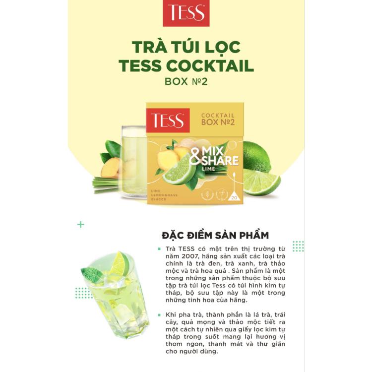 Trà ô long Tess Mix and Share vị chanh