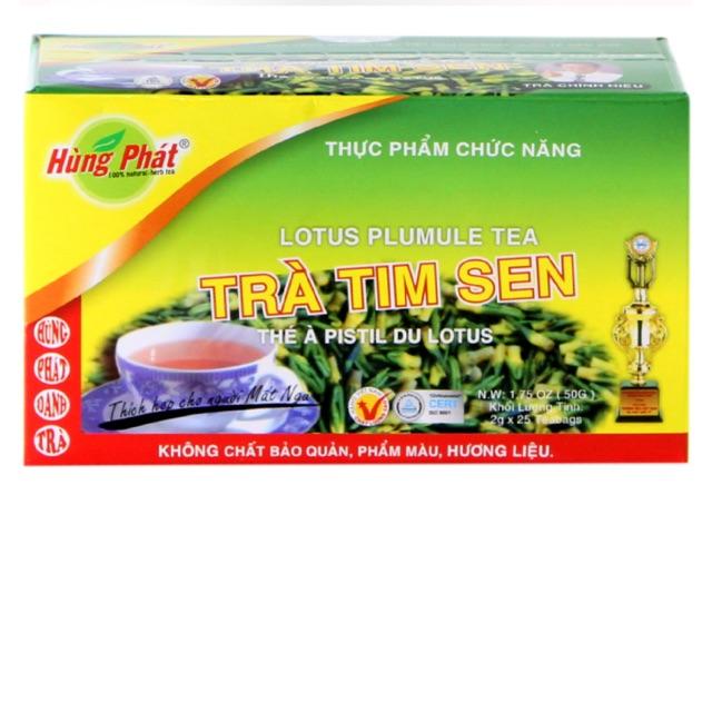 Trà tim sen Hùng Phát giúp an thần, hỗ trợ giấc ngủ (Hộp 25 Gói)