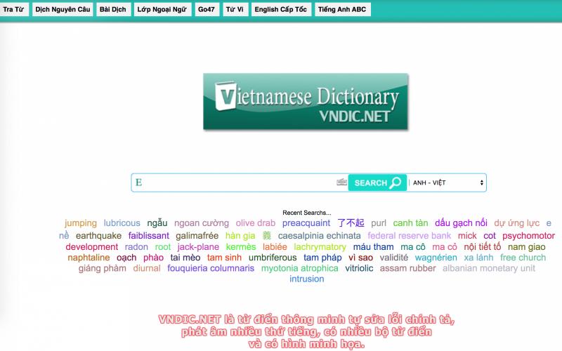 Trang Từ điển VnDic