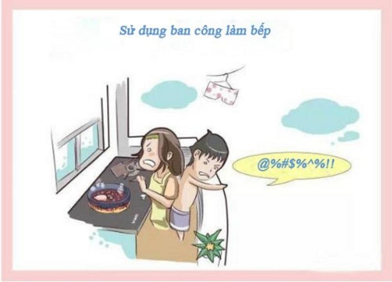 Tránh tận dụng ban công làm bếp