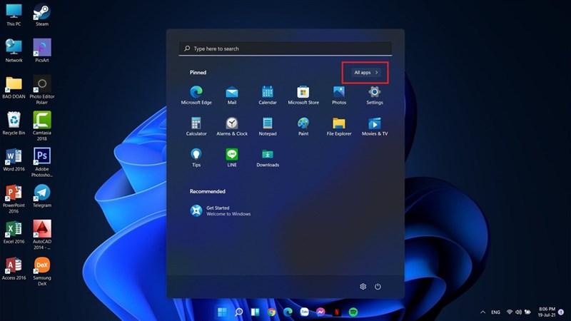 Trình đơn Start Menu