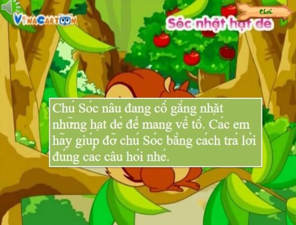 Trò chơi PowerPoint Sóc nhặt hạt dẻ