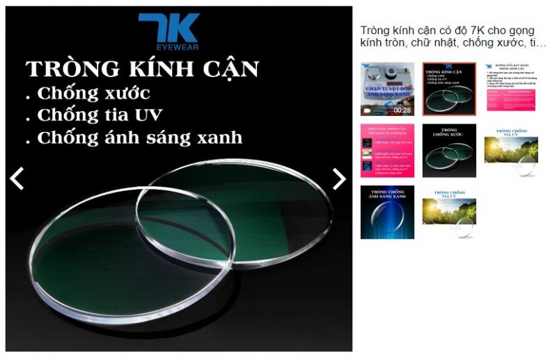 Tròng kính cận có độ 7K