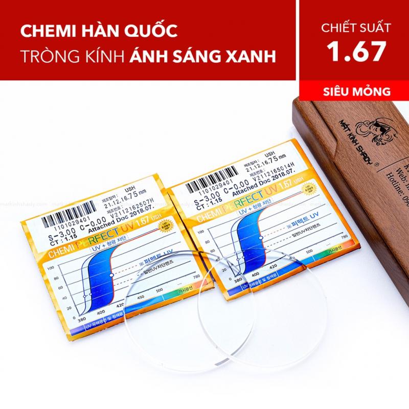 Tròng kính siêu mỏng Chemi chống ánh sáng xanh