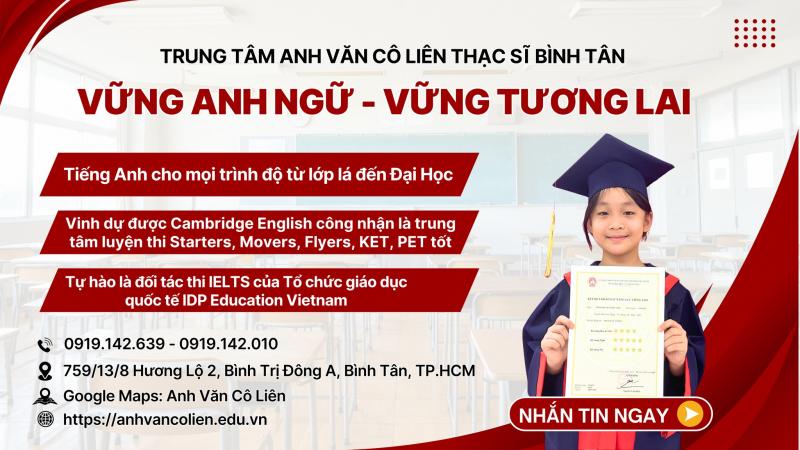Trung Tâm Anh Văn Cô Liên Thạc Sĩ Bình Tân