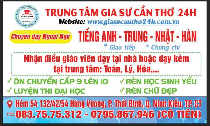 Trung Tâm Gia Sư Cần Thơ 24HH