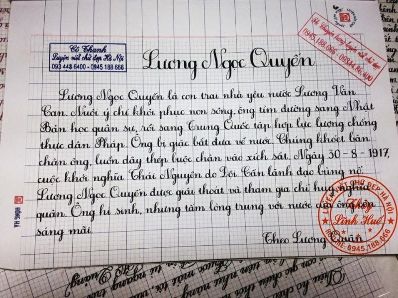 Trung tâm lớp luyện viết chữ đẹp thầy Huế & cô Hải Thanh
