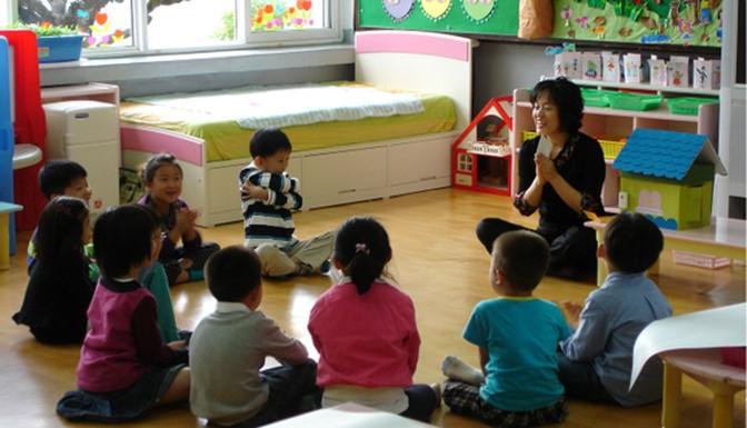 Lớp học tại trường mầm non Khôi Nhi