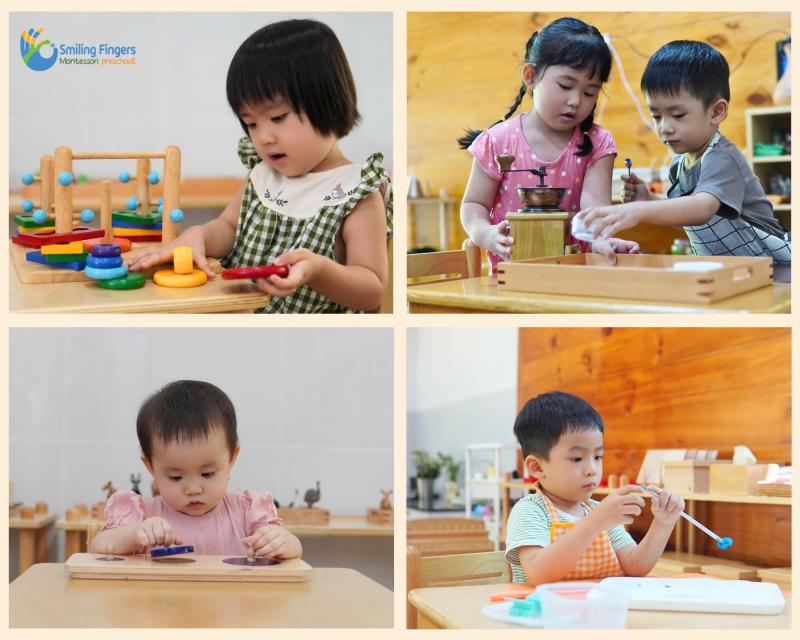 Chương trình thuần Montessori với hơn 200 bộ giáo cụ từ các thương hiệu nổi tiếng.